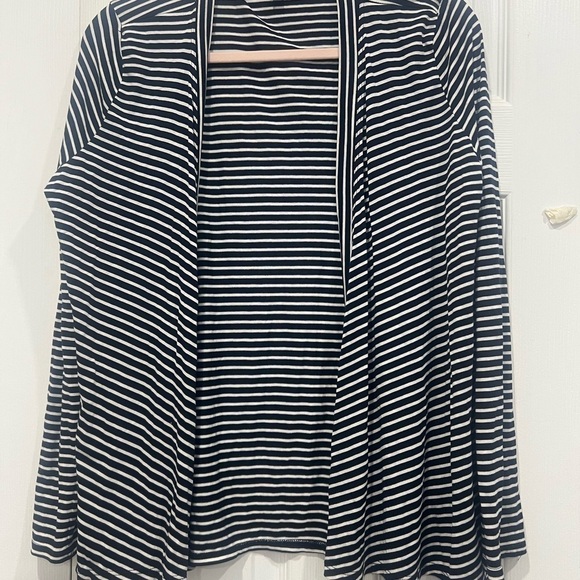Talbots Sweaters - Talbots long sleeve blue and white stripes cardigan size small